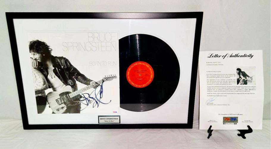 BRUCE SPRINGSTEEN AUTOGRAPHED SIGNED BORN TO RUN ALBUM FRAMED RECORD PSA JSA (1 of 6)