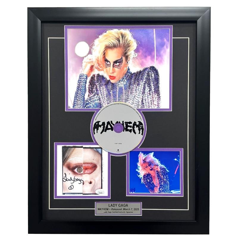 Lady Gaga Autographed Mayhem CD Framed Album JSA COA Signed Photo: Industry: Music,Artist: Lady Gaga,Signed: Yes,Autograph Authentication: James Spence (JSA),Object Type: CD & Booklet,Original/Reproduction: Original,Country of Origin: United States,Modified Item: No