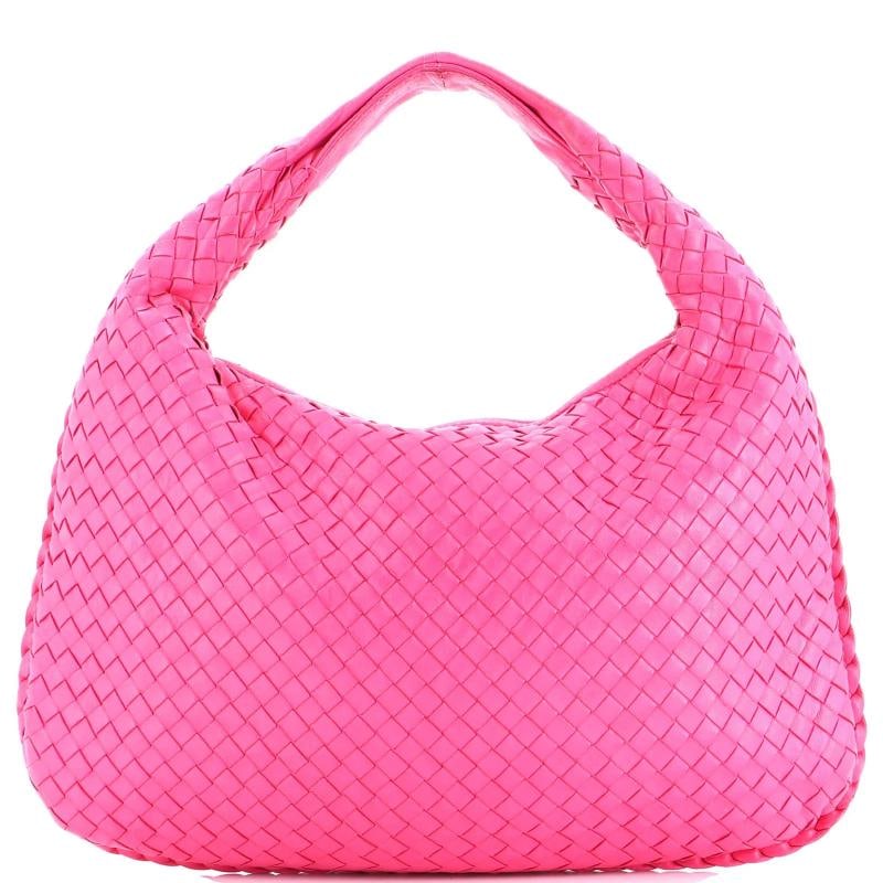 Bottega Veneta Veneta Hobo Intrecciato Nappa Small: Condition: Pre-owned - Good,Brand: Bottega Veneta,Exterior Material: Leather,Style: Hobos,Exterior Color: Pink,Department: Women,Size: Small