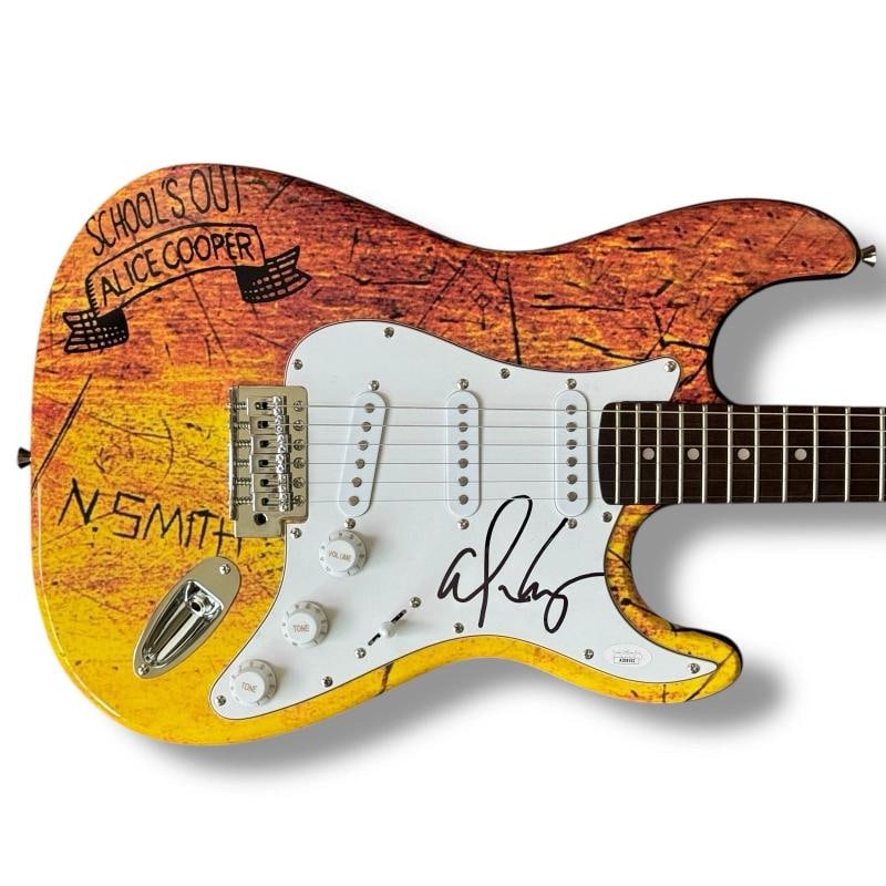 Alice Cooper Signed Guitar Custom Graphics JSA COA School's Out (1 of 3)