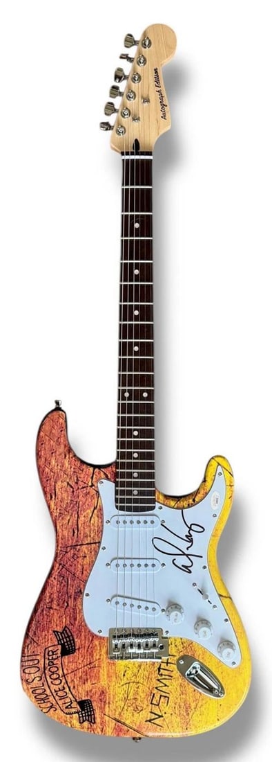 Alice Cooper Signed Guitar Custom Graphics JSA COA School's Out - 2