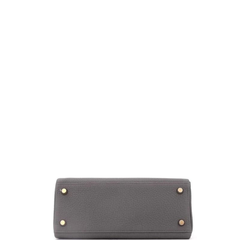 Hermes Kelly Handbag Grey Togo with Gold Hardware 25 - 5