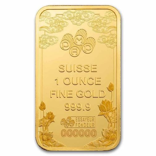 2025 1 oz Gold Bar ¢‚¬€œ PAMP Good Luck Yellow Dragon (Assay) - 4