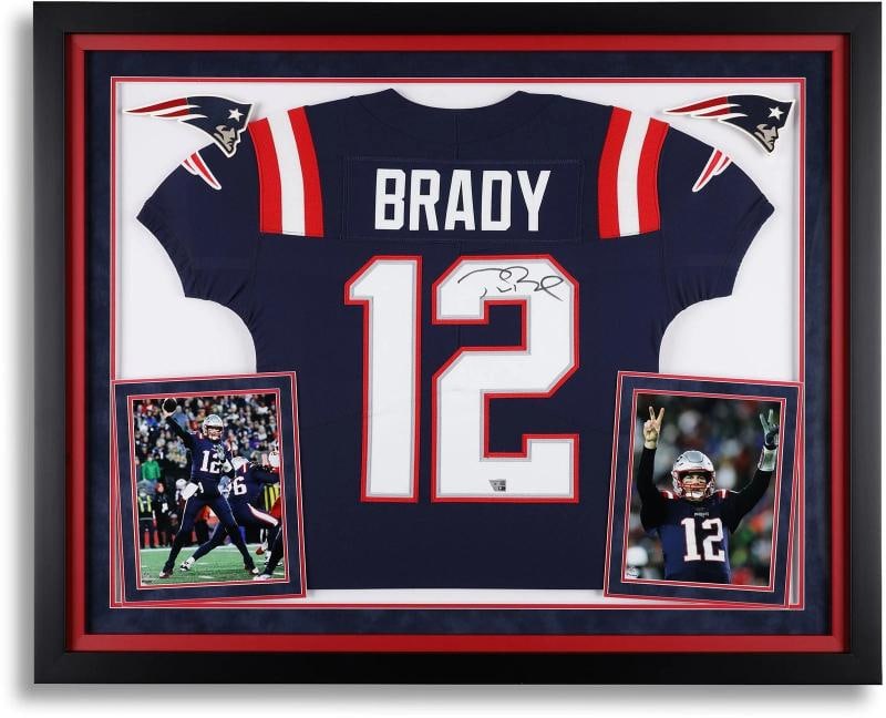 Tom Brady Signed & Custom Framed New England Patriots Jersey (Fanatics) (1 of 3)