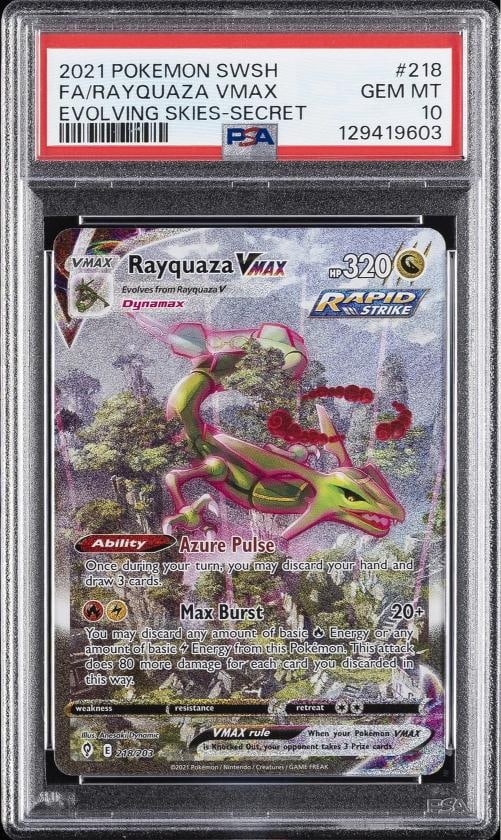 2021 POKEMON SWORD & SHIELD EVOLVING SKIES SECRET FULL ART/RAYQUAZA VMAX PSA 10 (1 of 2)