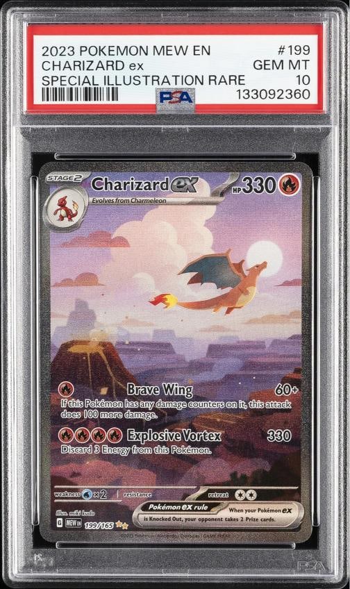 2023 POKEMON MEW EN-151 SPECIAL ILLUSTRATION RARE #199 CHARIZARD EX PSA 10 (1 of 2)