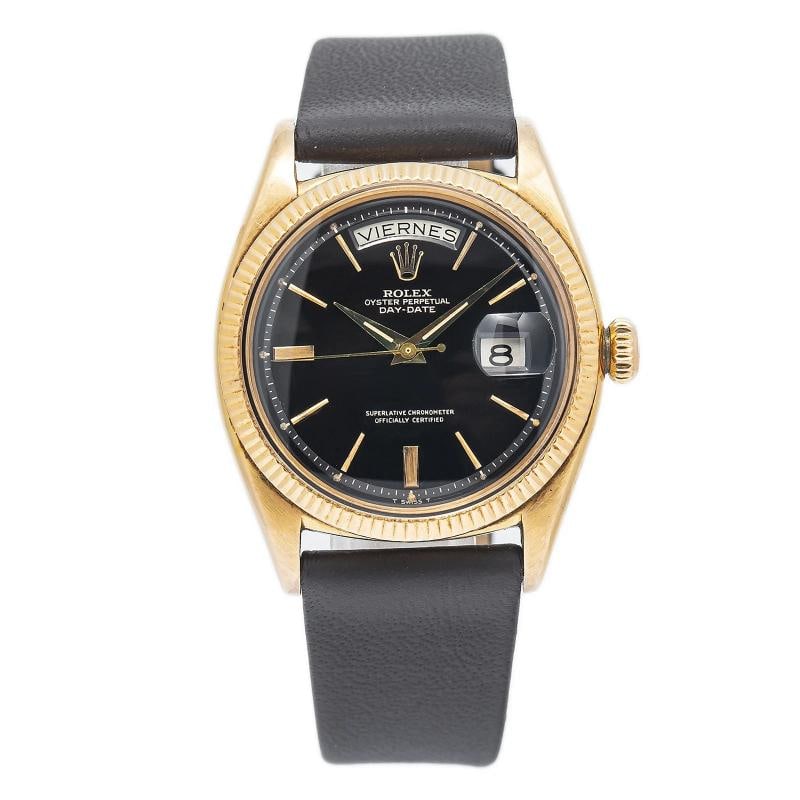 Rolex Day-Date 6611B 18K Rose Gold Rare Alpha Hands Black Gilt Dial Watch 36mm: Case Size 36mm Wrist Fit 7inches Box No Papers No Condition Ã¢â‚¬â€ Pre-owned Full Specifications Brand Rolex Model Day Date Customized No Serial # 384XXX