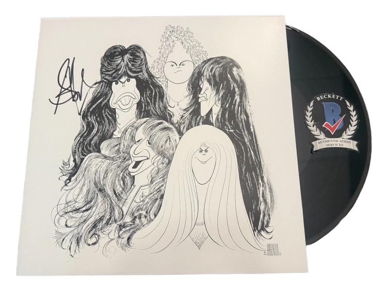 STEVEN TYLER SIGNED AUTOGRAPH AEROSMITH DRAW THE LINE ALBUM LP VINYL BAS BECKETT: Industry: Music,Signed: Yes,Autograph Authentication: Beckett,Object Type: Record,Original/Reproduction: Original,Country of Origin: United States