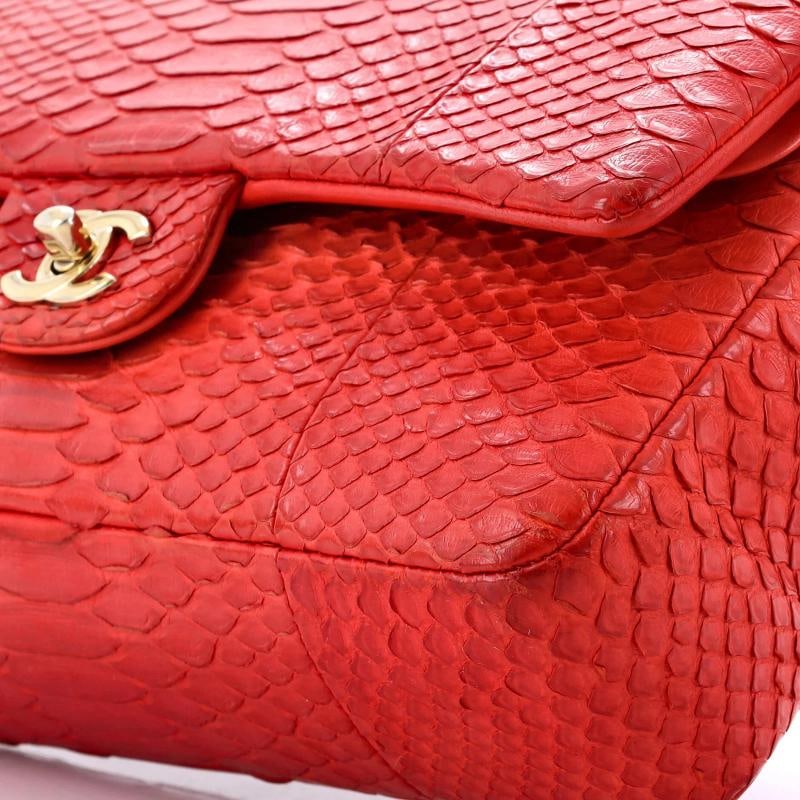 Chanel Classic Double Flap Bag Python Medium - 7