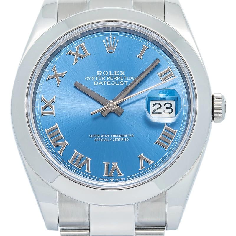 Rolex Datejust 126300 2021 Complete Auto Stainless Steel Oyster Blue Dial 41mm: Case Size 41mm Wrist Fit 7.5 inches Box Yes Papers 2021 Card Condition Ã¢â‚¬â€ Used - Good Full Specifications Brand Rolex Customized no Serial # 9NPxxxxx