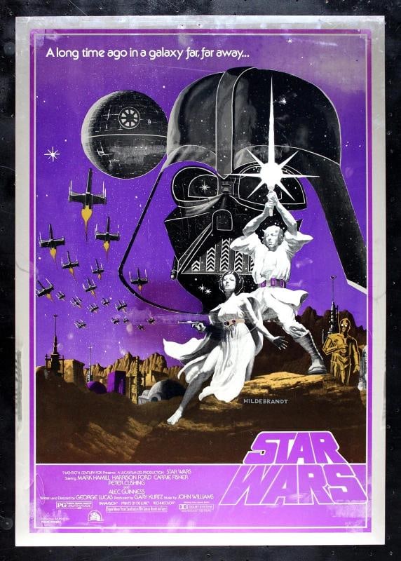 STAR WARS 1977 SUPER RARE VISUAL IMAGES MYLAR MOVIE POSTER (1 of 2)