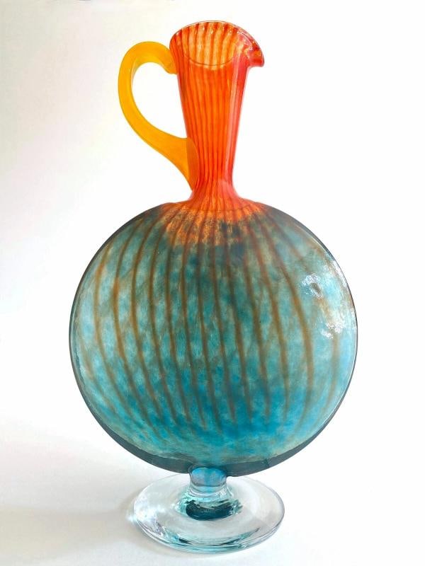 KOSTA BODA SWEDEN KJELL ENGMAN POSTMODERN ART GLASS BON BON EWER BOTTLE VASE (1 of 12)