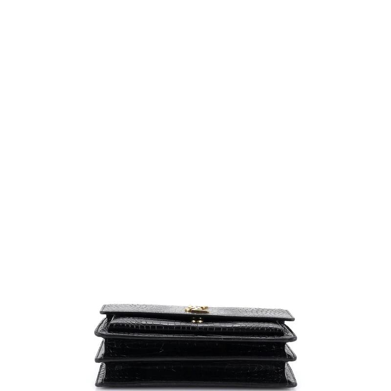 Saint Laurent Sunset Crossbody Bag Crocodile Embossed Leather Medium - 4