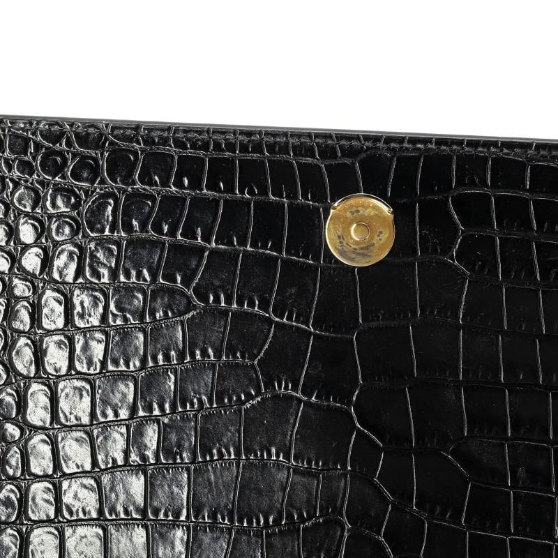 Saint Laurent Sunset Crossbody Bag Crocodile Embossed Leather Medium - 6