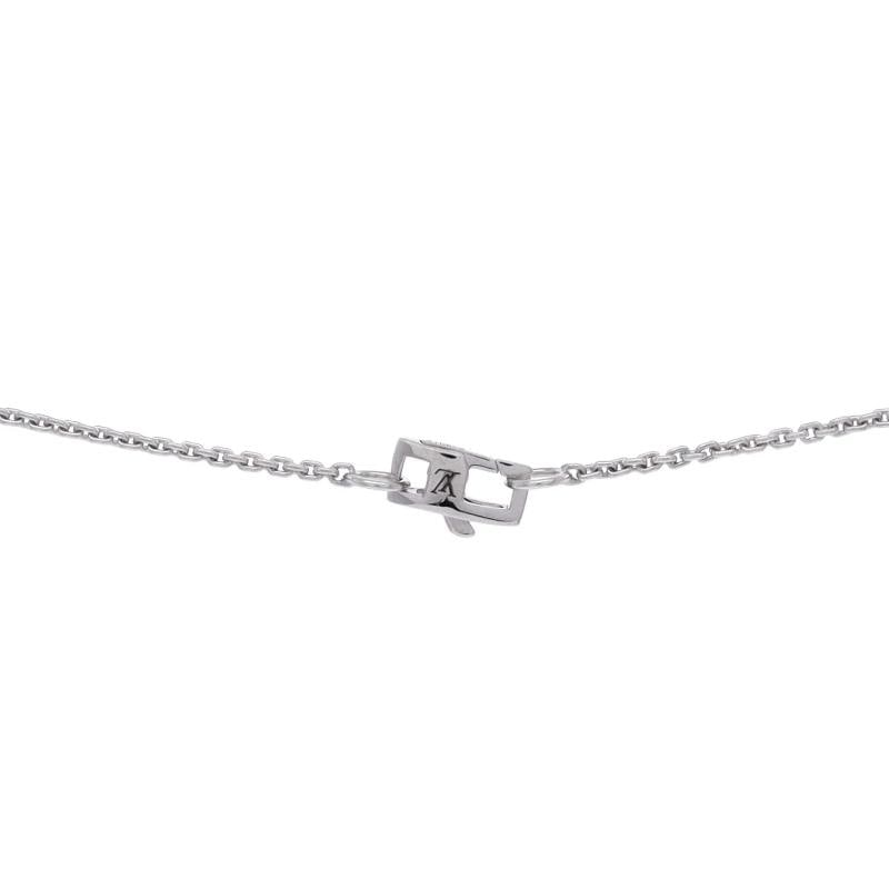 Louis Vuitton Lock Pendant Necklace 18K White Gold with Pave Diamonds Mini - 4
