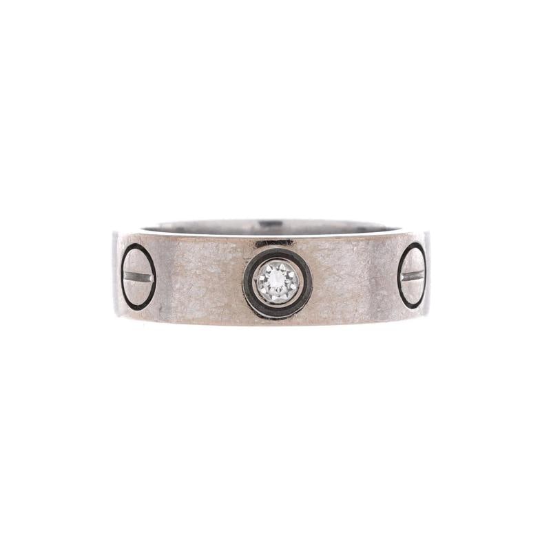 Cartier Love 3 Diamonds Band Ring 18K White Gold with Diamond: Measurements: Size: 5.25 - 50, Width: 5.45 mm . Condition: Pre-owned - Good,Brand: Cartier,Main Stone: Diamond,Metal: 18K White Gold,Metal Purity: 18K,Ring Size: 5.25 - 50,Type: Ring,Color: White