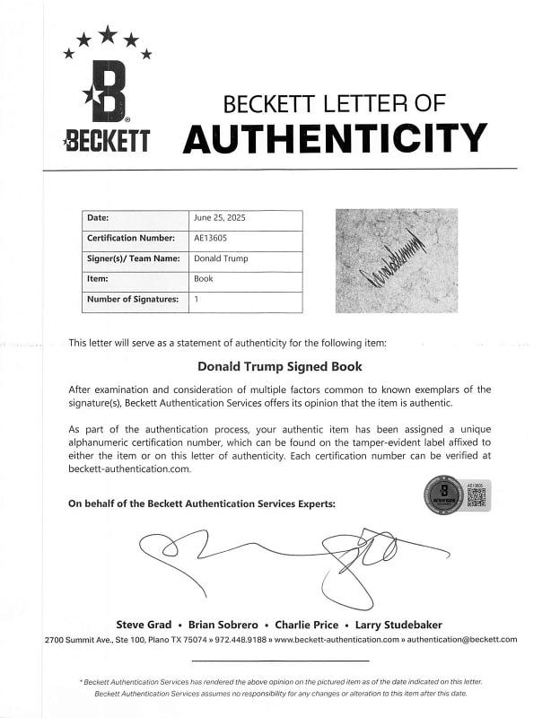 Donald Trump Signed The Art of the Deal 1st Edition Book (Beckett LOA) - 6