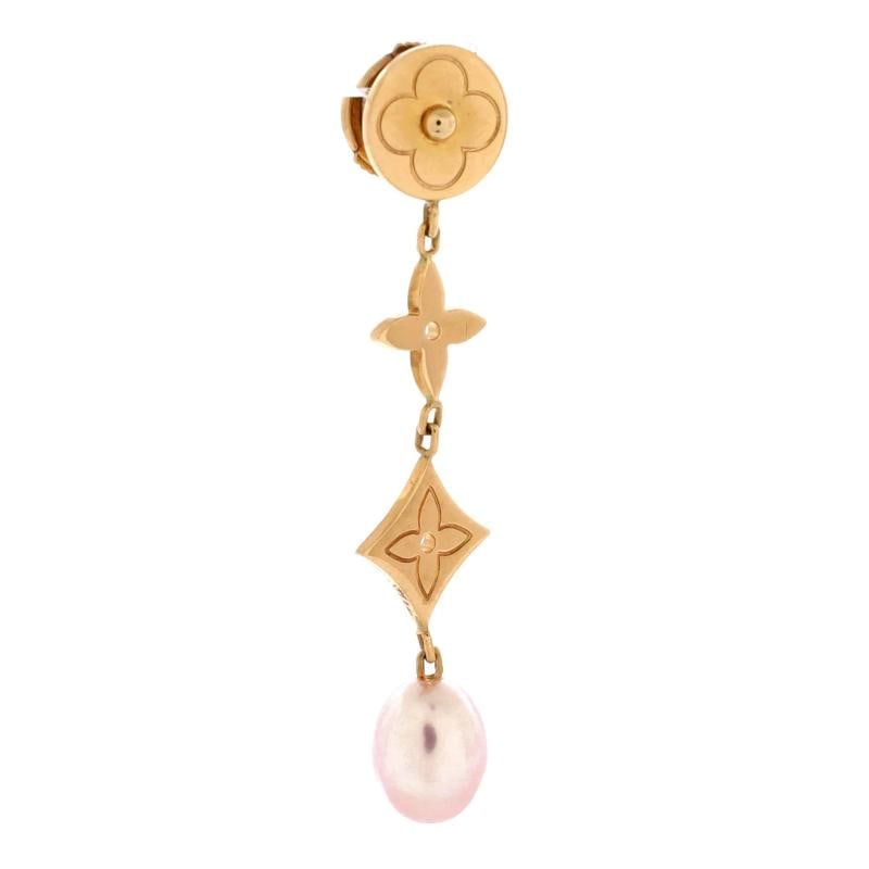 Louis Vuitton Idylle Blossom Drop Earrings 18K Yellow Gold with Pearls - 2