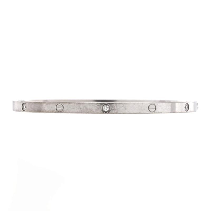 Cartier Love 6 Diamond Bracelet 18K White Gold and Diamonds Small: Measurements: Circumference: 6.60 ", Width: 3.65 mm . Condition: Pre-owned - Good,Brand: Cartier,Main Stone: Diamond,Metal: 18K White Gold,Metal Purity: 18K,Style: Bracelet,Type: Bracelet,Color: