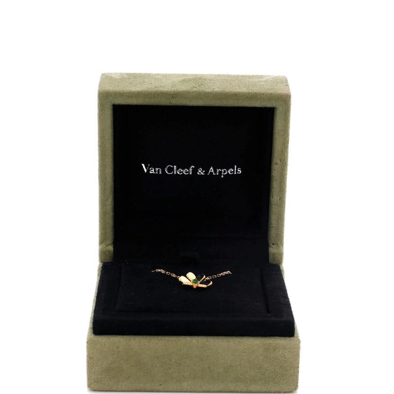 Van Cleef & Arpels Frivole Pendant Necklace 18K Yellow Gold and Emerald Mini - 2