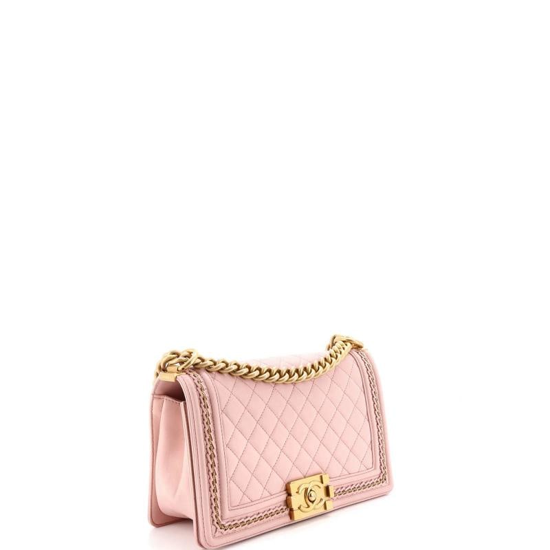Chanel Boy Flap Bag Quilted Lambskin with Chain Detail Old Medium - 3