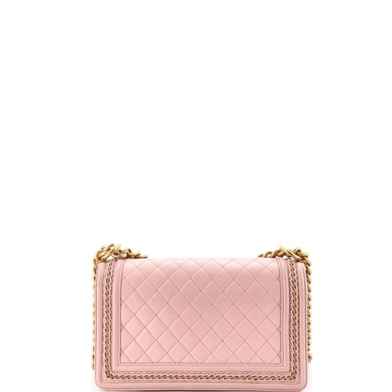Chanel Boy Flap Bag Quilted Lambskin with Chain Detail Old Medium - 4