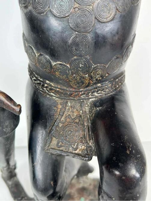 19thC Bronze Bamoun Bamum Cameroon African Ancestral Figure Statue +Provenance - 12