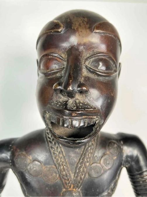 19thC Bronze Bamoun Bamum Cameroon African Ancestral Figure Statue +Provenance - 14