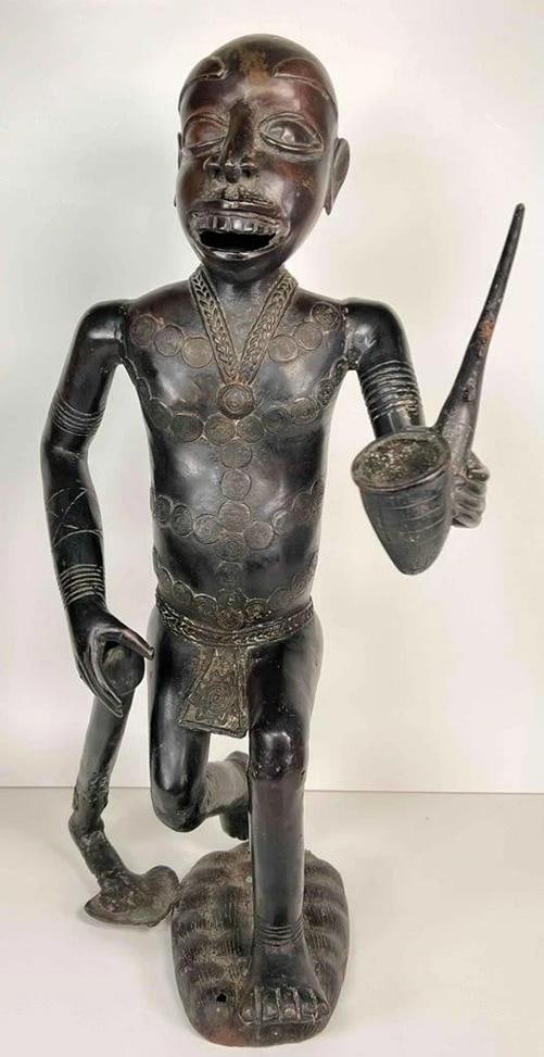 19thC Bronze Bamoun Bamum Cameroon African Ancestral Figure Statue +Provenance - 3