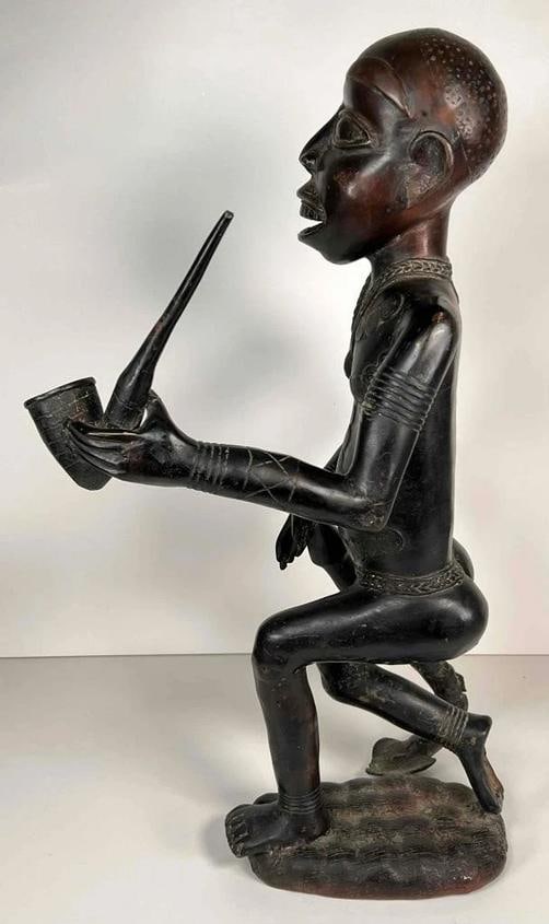 19thC Bronze Bamoun Bamum Cameroon African Ancestral Figure Statue +Provenance - 4