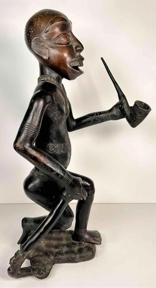 19thC Bronze Bamoun Bamum Cameroon African Ancestral Figure Statue +Provenance - 5