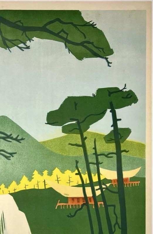 Original Vintage Poster DALAT VIETNAM DA LAT Travel Tourism Southeast Asia LINEN - 3