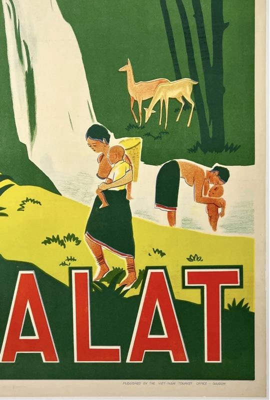 Original Vintage Poster DALAT VIETNAM DA LAT Travel Tourism Southeast Asia LINEN - 5