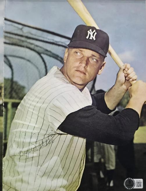 Mickey Mantle & Roger Maris Auto Framed 11x17 Poster Yankees Vintage Sig Beckett - 3