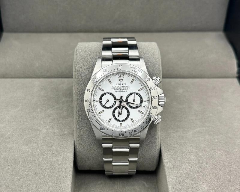 Rolex Daytona Cosmograph Zenith 16520 40mm White Dial Stainless Steel: Condition: Pre-owned - Good,Bezel Color: Silver,Movement: Mechanical (Automatic),Seller Warranty: Yes,Year Manufactured: 1990-1999,Reference Number: 16520,Band/Strap: Rolex Oyster,Brand: Rolex,Case