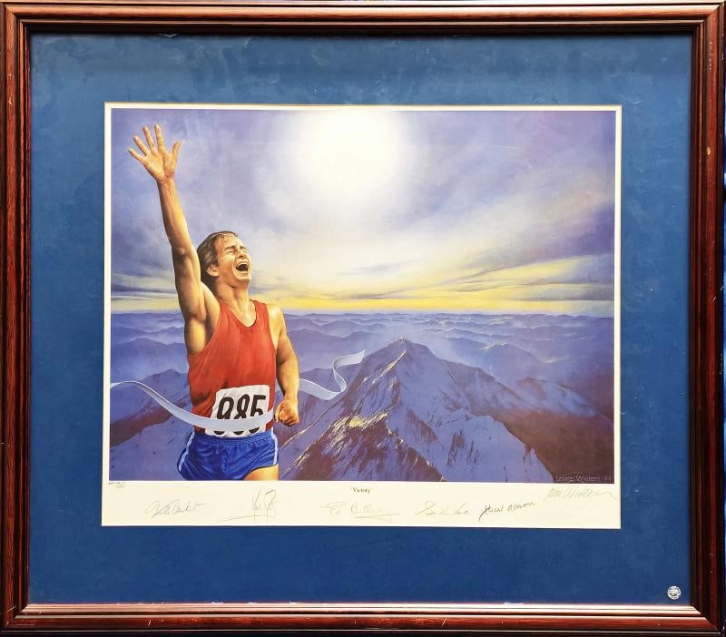Armstrong, Aaron & Others Autographed Framed Victory Lithograph Beckett: Sport: Not Specified,Product: Not Specified,Signed: Yes,Autograph Authentication: Professional Sports Authenticator (PSA),Original/Reprint: Original,Country of Origin: United States