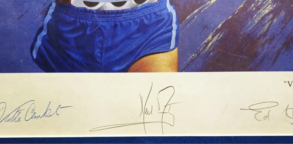 Armstrong, Aaron & Others Autographed Framed Victory Lithograph Beckett - 3