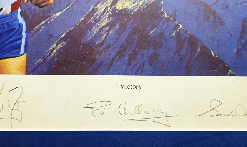 Armstrong, Aaron & Others Autographed Framed Victory Lithograph Beckett - 6