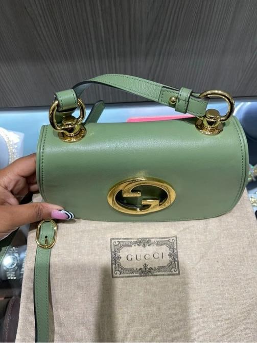 Gucci Blondie Green Mini Shoulder Bag Calf Leather - 5