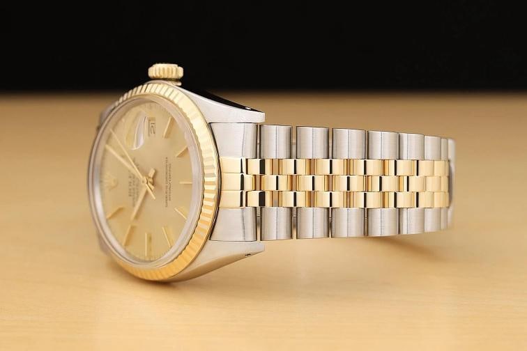 ROLEX MENS DATEJUST 16013 18K YELLOW GOLD STEEL 2-TONE WATCH w/ ROLEX BAND - 4
