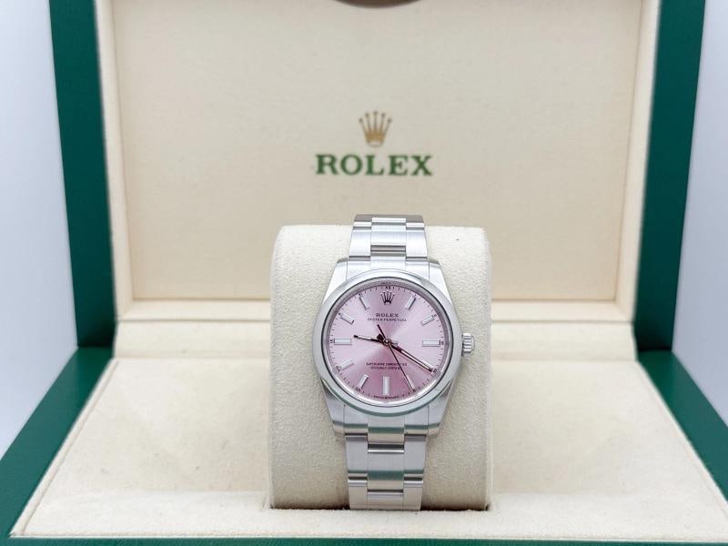 2024 Rolex Oyster Perpetual 124200 34mm Pink Dial Steel Box Paper - 2