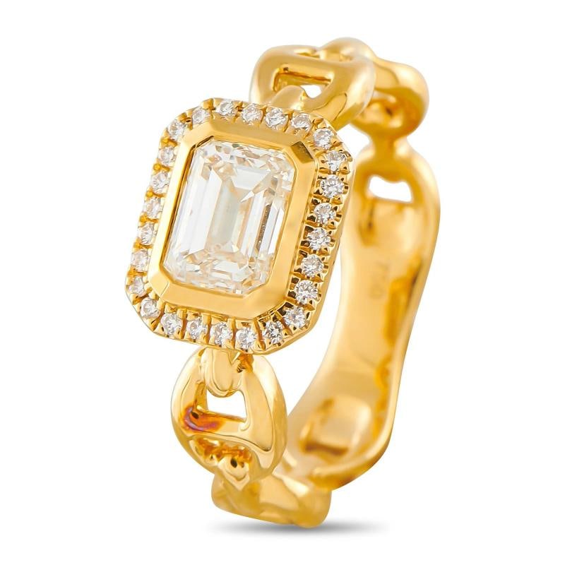 18K Yellow Gold 1.23ct Diamond Ring - 2