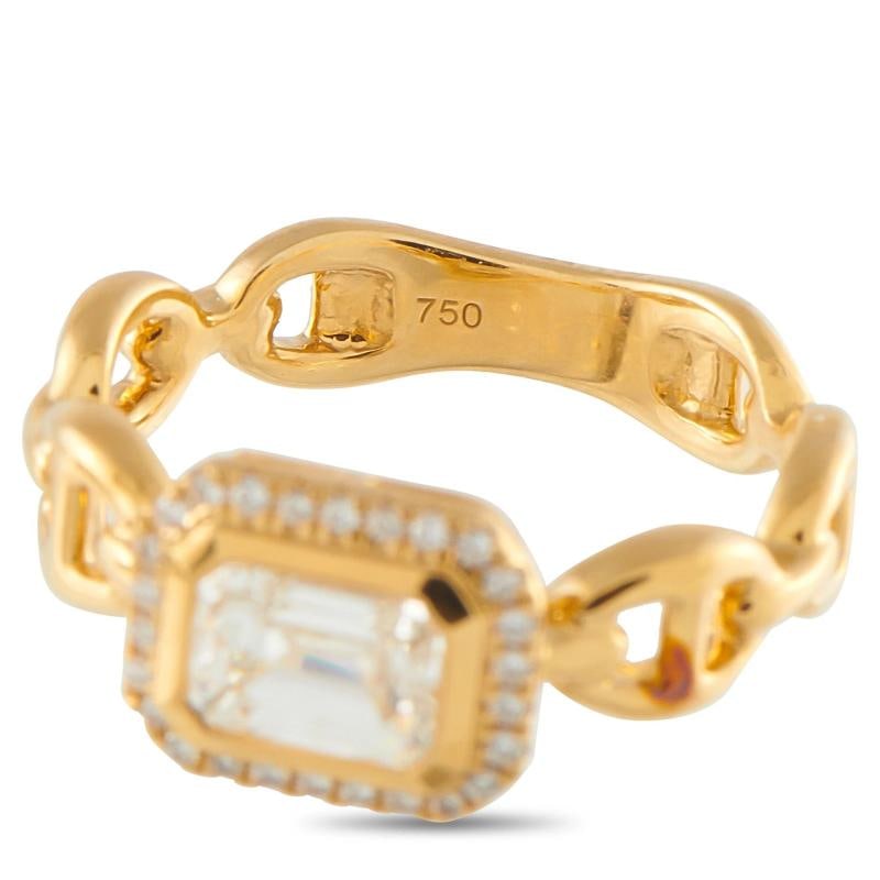 18K Yellow Gold 1.23ct Diamond Ring - 4