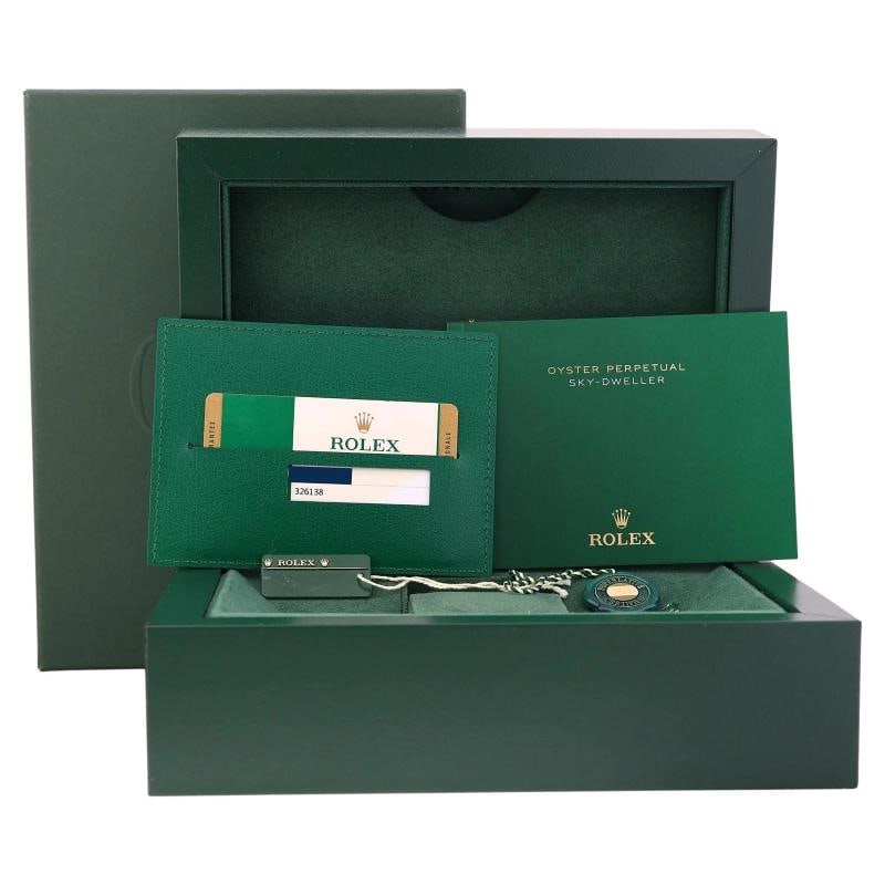 PAPER MINT 2016 Rolex Sky-Dweller 18K Yellow Gold 326138 42mm Silver Roman Watch Box and Papers - 7