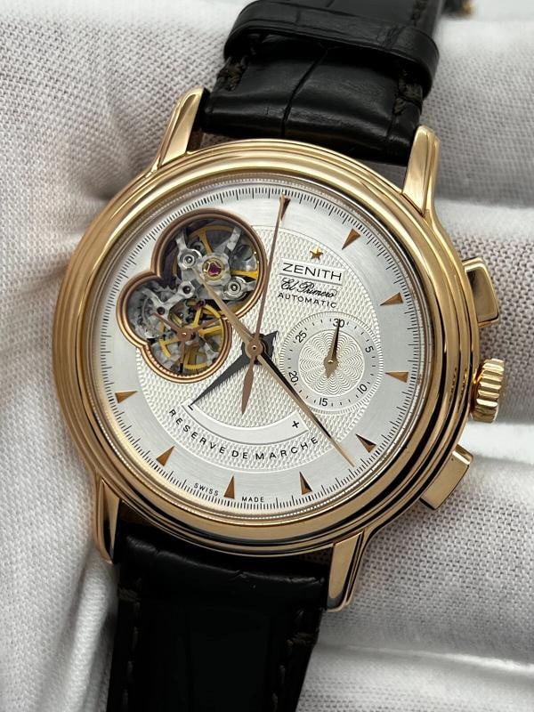 Zenith 18.0240.4021/01.C495 Chronomaster T Open 18K Rose Gold Leather Strap Box - 2