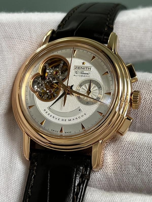 Zenith 18.0240.4021/01.C495 Chronomaster T Open 18K Rose Gold Leather Strap Box - 3
