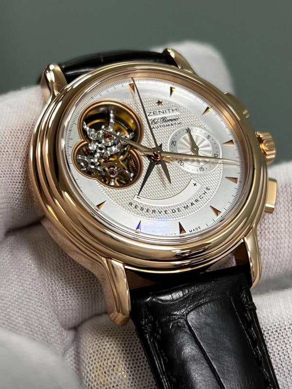 Zenith 18.0240.4021/01.C495 Chronomaster T Open 18K Rose Gold Leather Strap Box - 4