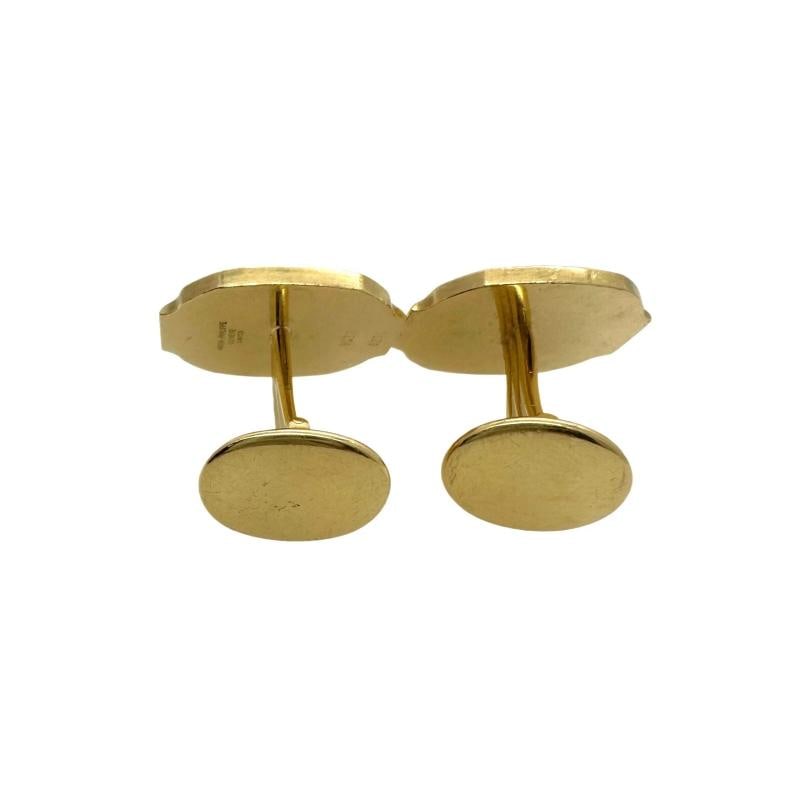 Patek Philippe Vintage Nautilus 18kt Yellow Gold & Sapphire Crystal Cuff Links - 10
