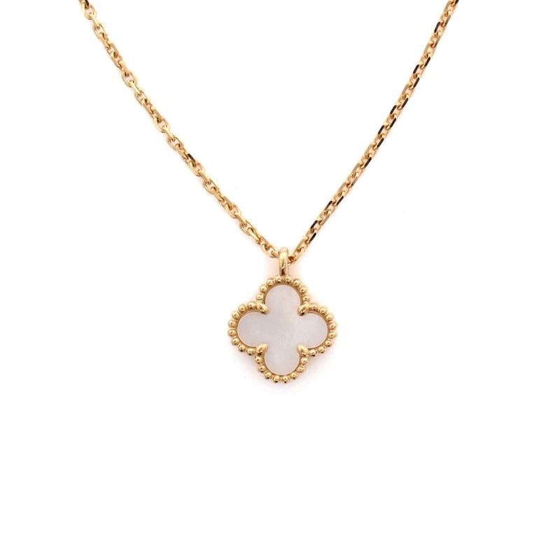 Van Cleef & Arpels Sweet Alhambra Pendant Necklace 18K Yellow Gold and Mother of - 4