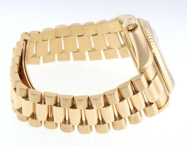 MINT Rolex President Day Date Champagne Diamond 18038 Quick Set Yellow Gold - 5